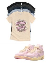 Shirt to match Jordan 4 Iced Carmine Pink Denim Good Time Sneakerhead Match Tee