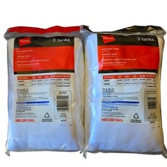 2 Packs Vtg 2008 Hanes Comfortsoft Tagless Ribbed Tank Tops Cotton Men’s XL NOS
