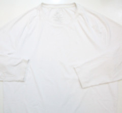 XL George White Solid Long Sleeve Polyester Spandex Crewneck T-Shirt Top M24