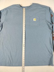 Carhartt Shirt Mens 2XL Blue Long Sleeve Pocket Graphic Loose Fit Workwear Tee