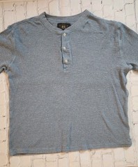 Ralph Lauren RRL Henley Shirt Blue M Thermal Long Sleeve