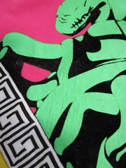 Hudson Outerwear Pink Orange Green Medusa Graphic Short Sleeve T-Shirt Mens XL