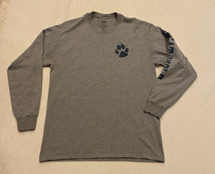 MV Sport Great Wolf Lodge Navy Blue Paw Print Gray Long Sleeve Shirt Size L