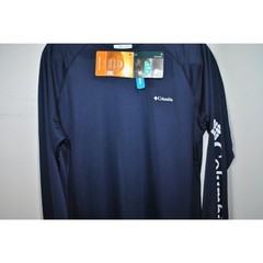 Men’s Columbia Omni-Shade Navy Blue Long Sleeve Pullover shirt size Large New