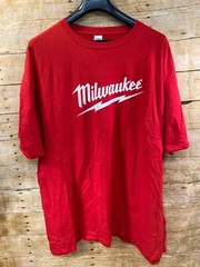 Milwaukee Tool T Shirt Tee Shirt Short Sleeve Red White Print Men’s 3XL ⭐️NEW⭐️