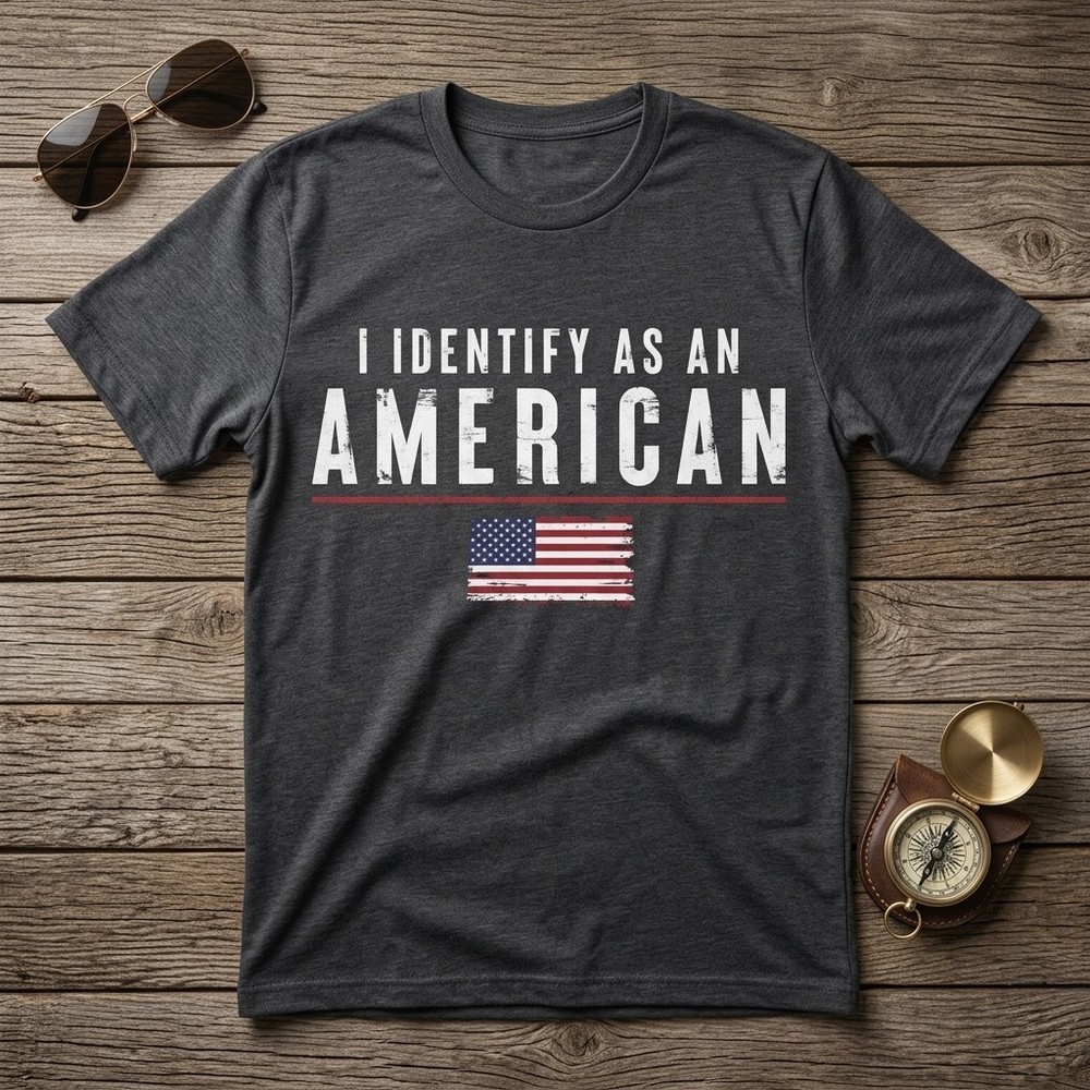 I Identify As An American T-shirt USA Flag Patriotic T-shirt For Men A79