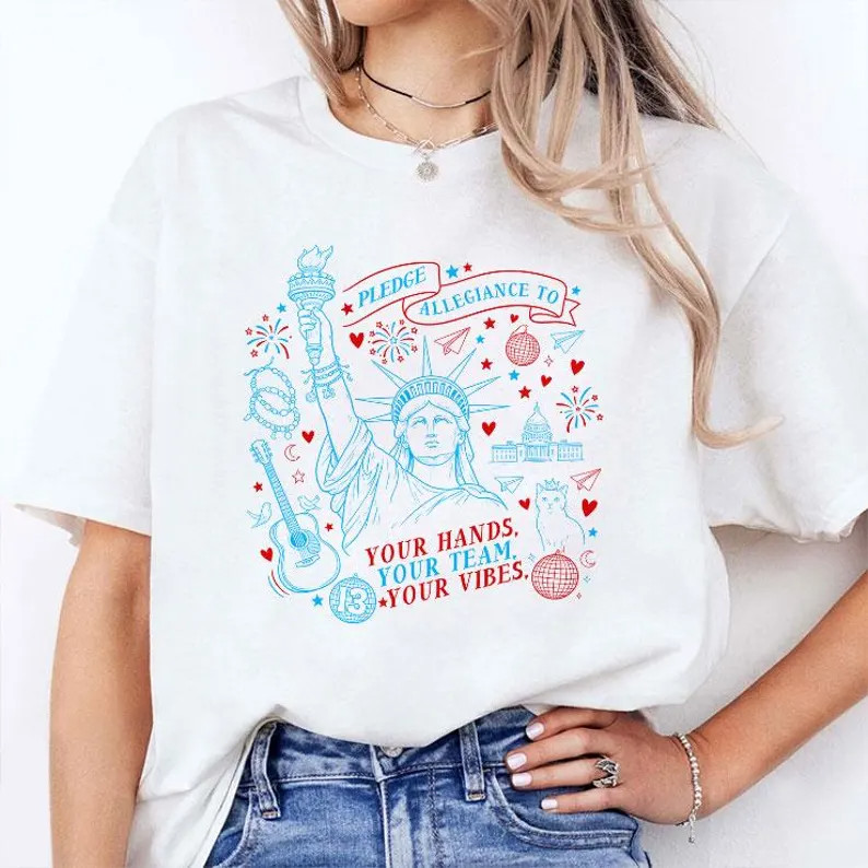 Pledge Allegiance to Your Hands Shirt Patriotic Music Lover 4th of July Graphic