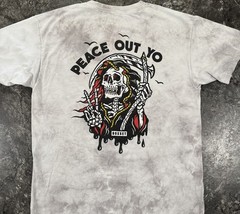 Box Set Tie Dye “Peace Out Yo” Unisex T Shirt Gray Size M