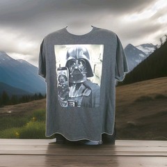 Official Star Wars Darth Vader Graphic Selfie T-Shirt Gray S New