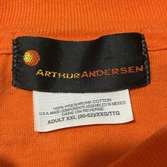 Vintage Arthur Andersen Enron Finance Shirt Mens 2XL Channel Orange 90s Banking