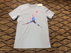 Nike Air Jordan retro 1 I blue UNC North Carolina Tar Heels Watercolor t shirt M