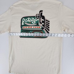 Patagonia Shirt Mens Small Undyed Natural Aquatic Action Little Fish Organic Tee