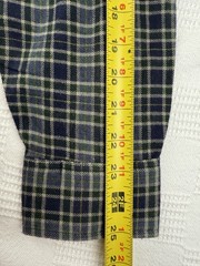 Mens Outdoors Long Sleeve Flannel Blue Plaid Shirt Sz L Button Down