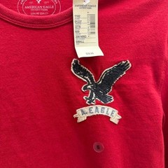 NWT Y2K American Eagle Athletic Fit Long Sleeve T-Shirt Red Small