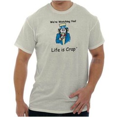 Life is Crap Politics Political Funny Gift Womens or Mens Crewneck T Shirt Tee