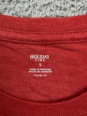 Holiday Time Stay Jolly Clause Shirt Mens Small Red Christmas Santa Graphic Tee