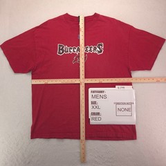 NFL Tampa Bay Buccaneers Graphic Short Sleeve Football Shirt Mens Size 2XL Red