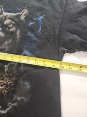 Black Wolf Graphic NatureT Shirt Sz Lg Mens Easy Care 100% Cotton Short Sleeve