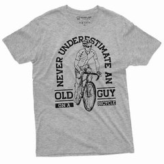Men’s Bicycle Bike T-shirt Old guy on bicycle Papa Dad Grandpa biking Tee Shirt