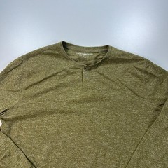 Lucky Brand Henley Shirt Mens Large Green Long Sleeve Casual Preppy