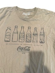 Coca-Cola Bottle Evolution Graphic T-Shirt XL Beige Tan Officially Licensed