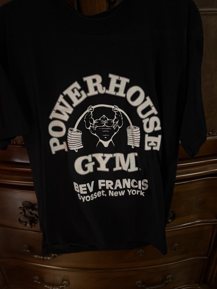 Powerhouse Gym Bev Francis NY Men’s Size L Cotton Gym T Shirt