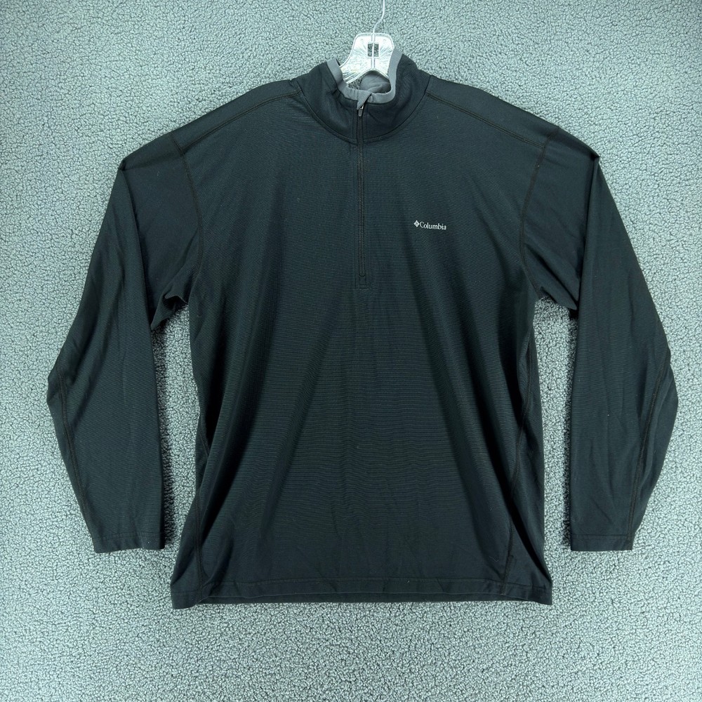 Columbia Shirt Mens XL Omni-Wick Black 1/4 Zip Pullover Performance Long Sleeve