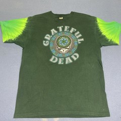 Grateful Dead Green Tye Dye Vintage Shirt Hand Dyed By Sun Dog Graphic Tee Sz L