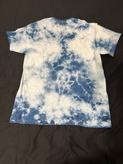 A-Lab Tie Dye Graphic T-Shirt Size L Blue White Skull Flowers Pure Joy NWOT