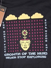 The North Face Long Sleeve T-Shirt XL Black 100% Cotton Graphic Double Sided NEW