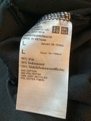 Uniqlo Black T-Shirt Size Large Basic Crew Neck Cotton Polyester