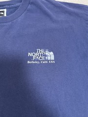 The North Face Men’s Blue Knit Double-Sided Graphic Logo Crew Neck T-Shirt L