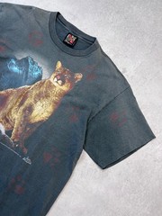 Vintage 1992 3D Emblem Cougar Wildlife Graphic T Shirt XL Made USA Single Stitch