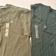 SET 2 Champion Classic Jersey T-Shirt Men’s SS Crewneck Tee Olive Green & Forest