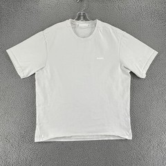 Helmut Lang Shirt Mens Large White Cotton Crewneck Oversized Short Sleeve Tee