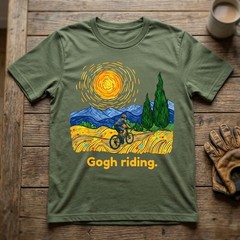 Funny Van Gogh Riding Bicycle Cycling Art Lover Unisex T-Shirt