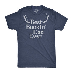 Mens Best Buckin Dad Ever Antlers T shirt Funny Fathers Day Hunting Tee for Guys