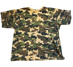 Vintage 90s Mil-Tec Woodland Camo Shirt Large 22×24 Boxy