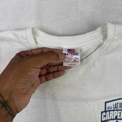 Bayside Las Vegas Carpenters Brotherhood Union White LS Graphic Shirt Men’s LG