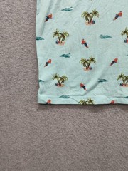 Aeropostale Men T Shirt S Light Blue Tropical Palm Tree Print Short Sleeve Tee