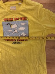 L.L. Bean x Peanuts Shirt Men’s L Yellow Crew Neck Snoopy Wild Side MINT