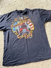 Vintage 1992 3D Emblem If Truckers Stop America Stops T-Shirt Made USA L