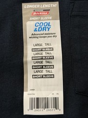 Dickies Cool and Dry Pocket Tee Navy GS407DN Mens Large Tall NWT
