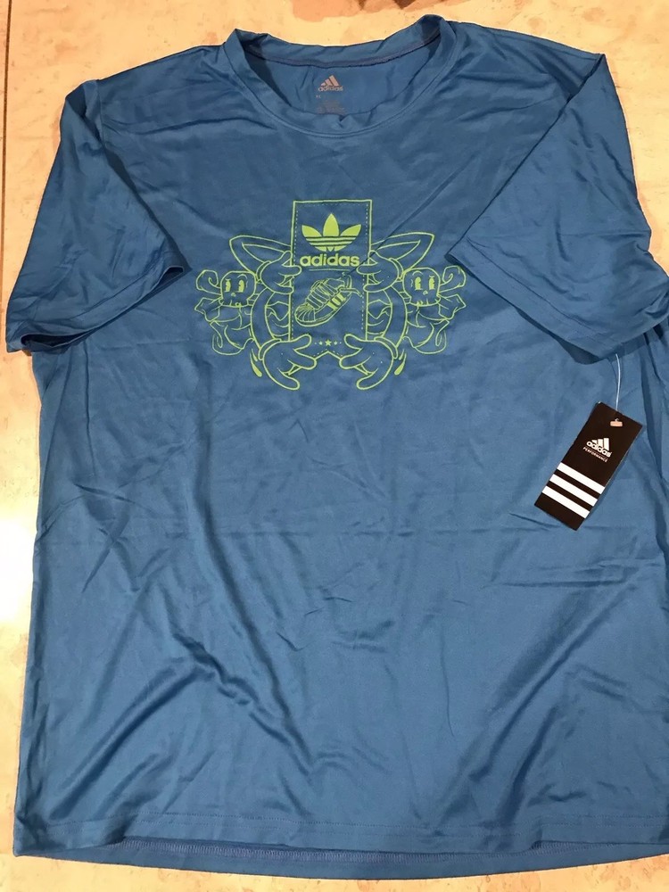 ADIDAS PERFORMANCE TEE SHIRT BLUE SIZE XL NWT