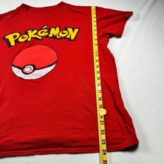 Pokemon Graphic T-Shirt Red Poke Ball Logo Cotton Mens Large Short Sleeve Tee
