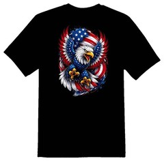 American Eagle Red white and blue eagle american flag design. Black or white tee