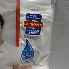 1 6Pk Hanes Men L 42-44 Soft White Tagless Ringspun Cotton T-Shirts