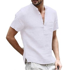 Summer New Men’s Short-Sleeved T-shirt Cotton and Linen Led Casual Men’s T-shirt