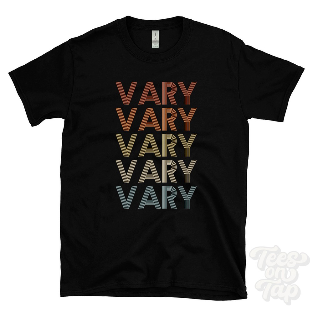 VARY REPEATED RETRO STYLE T-SHIRT mens & womens novelty cool name gift