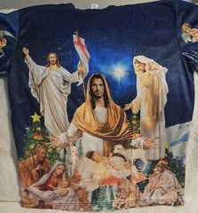 JESUS BABY MARY JOSEPH HOLY FAMILY LAMB STAR NIGHT CHERUB ANGEL T-SHIRT SHIRT